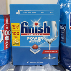 Hộp 100 viên rửa chén bát Finish Power Essential All in One (hương chanh)