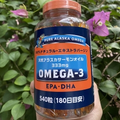 Viên uống dầu cá hồi Omega 3 Pure Alaska 540 viên new 2025 - Hàng Nhật nội địa