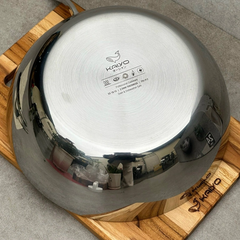 Chảo inox chống dính hoa văn nổi Tri-Ply đáy liền sâu lòng Kaiyo, size 26cm - Hàng Nhật nội địa