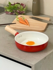 Chảo chống dính Ceramic Todaii - size 18cm, cán gỗ  - Hàng Nhật nội địa