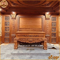 Thiết kế phòng thờ, sập thờ biệt thự nhà vườn tại Nghệ An