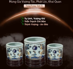 Bát Hương Rồng Ngũ Phúc Vẽ Vàng