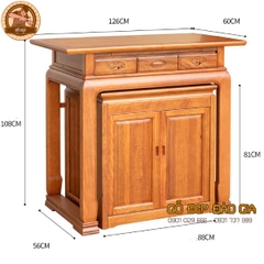 Án Gian Thờ Gỗ Gõ Cao Cấp BT 592