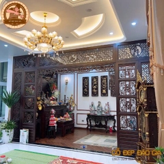 Vách Ngăn Phòng Khách Gỗ Thịt