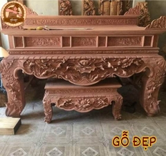 Mẫu Sập Thờ Dáng Sen Gỗ Hương ST 66837