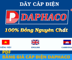 Bảng giá dây cáp điện Daphaco