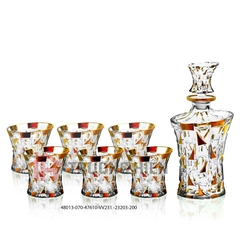 BỘ BÌNH RƯỢU PHA LÊ MẠ VÀNG HỌA TIẾT HẠT KIM CƯƠNG