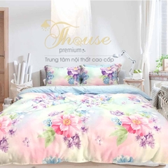 (Bộ chăn ga gối lụa tencel Hàn Quốc Julia 856 (không chần)-1m6x2m