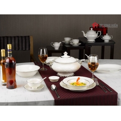 Bộ đồ ăn Minh Long Đài Các Chỉ bạch kim 30 sản phẩm