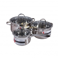 Bộ nồi và quánh Elmich inox 304 Ibiza 3 chiếc cỡ 16,20,24cm EL0124
