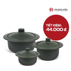 COMBO 1: Bộ Nồi Sứ Dưỡng Sinh Minh Long Vành Tròn
