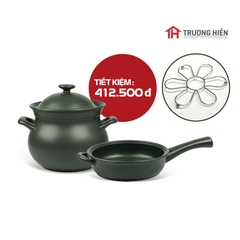 COMBO 4: Nồi Thân Bầu Minh Long 7.1L + Chảo Có Tay Cầm 27cm