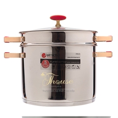 Nồi hấp Elmich Inox 304 Red Velvet 28cm EL0979