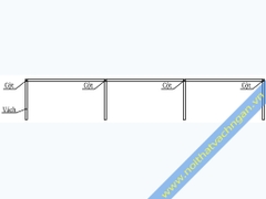Vách ngăn bàn làm việc gỗ-gỗ-kính VNB03GGK