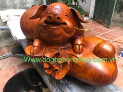 Tượng Heo Phong Thuỷ Gỗ Hương