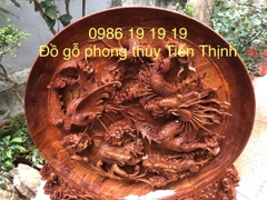 Đĩa Tứ Linh Gỗ Hương Gia Lai