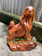 Tượng Chó Gỗ Hương Cao 55 cm rộng 35cm 35cm