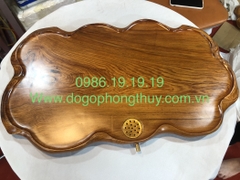 Khay trà gỗ Cẩm lai nguyên khối