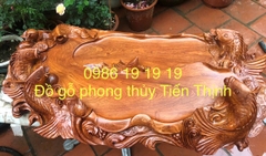 Khay trà cá chép gỗ hương gia lai