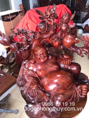 Tượng di lặc ngồi gốc đào gỗ hương Đắklak