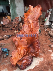 Tượng Cá Xiêm Gỗ Hương Gia Lai Nhuyên khối, Cao 1m Rộng 50cm sâu 42cm