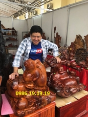 Tượng Chuột Tài Lộc, Gỗ Hương Gia Lai ngyên khối