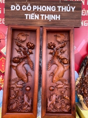 Tranh lý ngư vọng Nguyệt gỗ Hương Gia lai