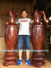lộc bình gỗ hương Đắk lak cao 1m60cm đk 42cm 