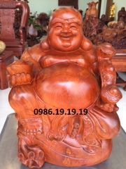 Tượng di lặc gỗ hương, cao 30cm rộng 30cm sâu 28cm