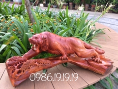 Tượng hổ gỗ hương Gia Lai, Cao 40cm rộng 89cm sâu 36cm