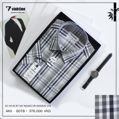 Áo Sơ Mi Ngắn Tay Caro Bamboo Regular Fit 376 Vĩnh Tiến - Nhiều Màu