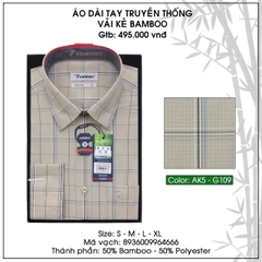 Áo Sơ Mi Dài Tay Caro Bamboo Regular Fit 495 Vĩnh Tiến - Nhiều màu