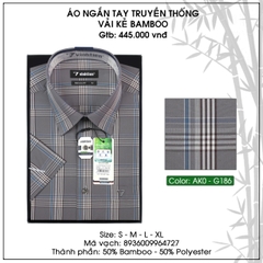 Áo Sơ Mi Ngắn Tay Caro Bamboo Regular Fit 445 Vĩnh Tiến - Nhiều Màu