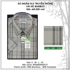 Áo Sơ Mi Ngắn Tay Bigsize Caro Bamboo Regular Fit 445 Vĩnh Tiến - Nhiều Màu