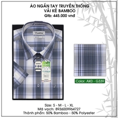 Áo Sơ Mi Ngắn Tay Caro Bamboo Regular Fit 445 Vĩnh Tiến - Nhiều Màu