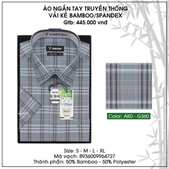 Áo Sơ Mi Ngắn Tay Caro Bamboo Regular Fit 445 Vĩnh Tiến - Nhiều Màu