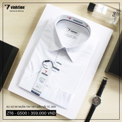 Áo Sơ Mi Ngắn Tay Cotton-Poly Regular Fit 359 Vĩnh Tiến - Vạt bầu - VM6-G500