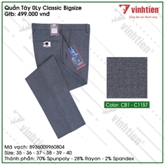 Quần tây 0 ly Vĩnh Tiến Size Đại 499 - Nhiều Màu