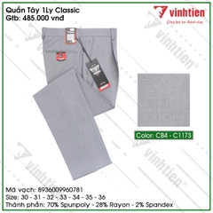 Quần Tây 1ly Classic 485 Vĩnh Tiến - Nhiều Màu