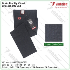 Quần Tây 1ly Classic 485 Vĩnh Tiến - CB4-C487