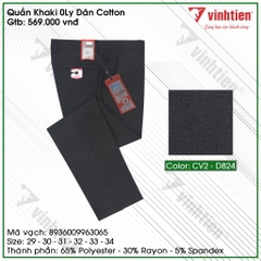 Quần Kaki 0Ly Nam Dãn Cotton Classic Vĩnh Tiến 569-CX2-D824