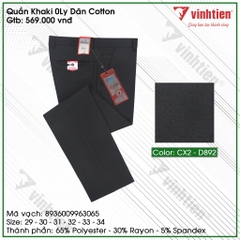 Quần Kaki 0Ly Nam Dãn Cotton Classic Vĩnh Tiến 569-CX2-D892