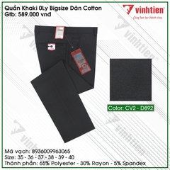 Quần Kaki 0Ly Bigsize Dãn Cotton Classic Vĩnh Tiến 589-CV2-D892