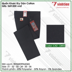 Quần Kaki 0Ly Nam Dãn Cotton Classic Vĩnh Tiến 569-CX2-D893