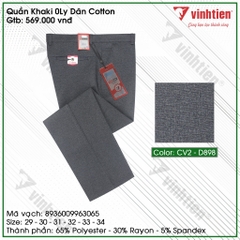 Quần Kaki 0Ly Nam Dãn Cotton Classic Vĩnh Tiến 569-CV2-D898