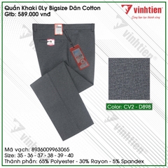 Quần Kaki 0Ly Bigsize Dãn Cotton Classic Vĩnh Tiến 589-CV2-D898