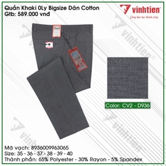 Quần Kaki 0Ly Bigsize Dãn Cotton Classic Vĩnh Tiến 589-CV2-D936