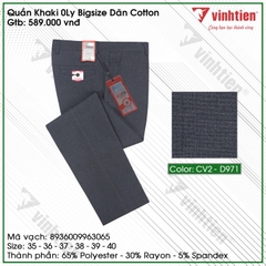 Quần Kaki 0Ly Bigsize Dãn Cotton Classic Vĩnh Tiến 589-CV2-D971