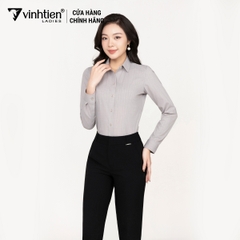 Áo Sơ Mi Nữ Dài Tay Vải Kẻ Modal Slimfit 389 Vĩnh Tiến - GK-A105