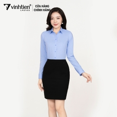 Áo Sơ Mi Nữ Dài Tay Vải Kẻ Bamboo Slimfit 389 Vĩnh Tiến - GK-A101